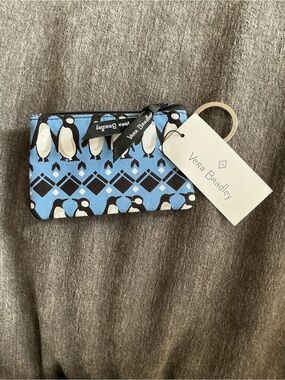 NEW WITH TAG Vera Bradley Blue Penguin ID Case with Key Ring